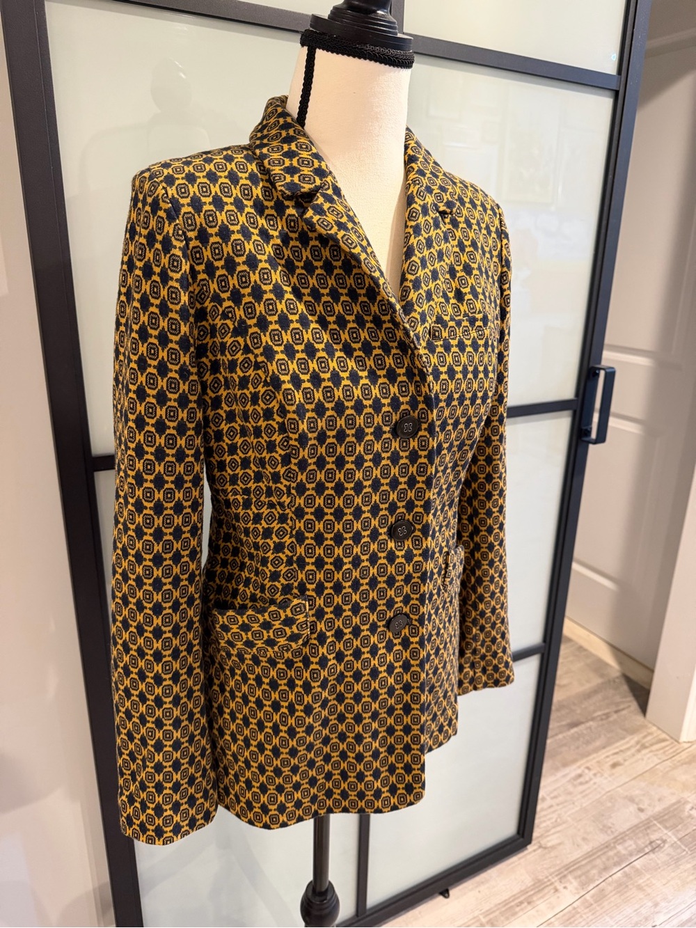CAbi Yellow & Black Geometric Print Blazer - Picture 2 of 5